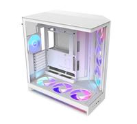 NZXT H9 Flow RGB+ (2025) - Grande Case PC ATX Mid-Tower a Doppia Camera per Flusso d'Aria - Include 7 ventole RGB (6 x 140mm, 1 x 120mm) e hub di controllo - Bianco