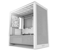 NZXT H9 H3 Flow, Midi Tower bianco, micro ATX, Mini-ITX, malla e vetro temperato, 17 cm altezza CPU