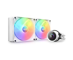 NZXT Kraken 280 RGB - Dissipatore CPU AIO 280mm, LCD - Bianco | AIO RGB 280mm con LCD personalizzabile da 1.54 pollici e ventole RGB. Mostra temp o arte e sincronizza le luci via CAM.