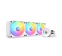 NZXT Kraken Elite RGB 360- RL-KR36E-W1-360mm AIO CPU Liquid Cooler - Customizable 2.36" Wide-Angle LCD Display for GIFs, Images, Performance Metrics - 3 x F120 RGB Core Fans - White