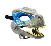 NZXVSE Maschera da dinosauro con mascella di apertura, texture e colore realistici ispirati al film, aperture per occhi e naso e cinturino di sicurezza, maschera per bambini con ruggito di dinosauro
