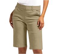NZYIHAO Bermuda Pantaloncini estivi da donna, pantaloni corti, in tessuto chino, eleganti tinta unita, pantaloni estivi, slim fit, a vita alta, pantaloni cargo grandi, pantaloni chino, pantaloni per