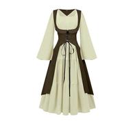 NZYIHAO Costume da rinascimento medievale, vestito da donna, stile gotico, stile vintage, stile steampunk, costume da pirata, cosplay, con lacci, per carnevale e Halloween