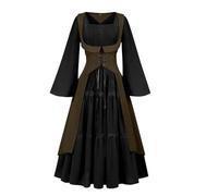 NZYIHAO Costume da rinascimento medievale, vestito da donna, stile gotico, stile vintage, stile steampunk, costume da pirata, cosplay, con lacci, per carnevale e Halloween