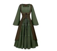 NZYIHAO Costume da rinascimento medievale, vestito da donna, stile gotico, stile vintage, stile steampunk, costume da pirata, cosplay, con lacci, per carnevale e Halloween