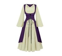 NZYIHAO Costume da rinascimento medievale, vestito da donna, stile gotico, stile vintage, stile steampunk, costume da pirata, cosplay, con lacci, per carnevale e Halloween