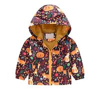 NZYIHAO Giacca softshell per bambini, impermeabile, impermeabile, per ragazze, ragazzi, per le mezze stagioni, leggera, traspirante, imbottita, con cappuccio, per autunno e inverno, antivento