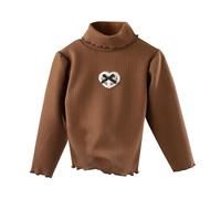 NZYIHAO Maglietta termica per bambini, a maniche lunghe, calda, unisex, a collo alto, per bambini, per l'inverno, da sci, 3 a 9 anni, marrone, 7-8 Anni