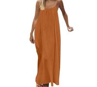 NZYIHAO Maxi abito estivo da donna, senza maniche, con schiena scoperta e spaghetti, abito da spiaggia, leggero, traspirante, elegante, per il tempo libero, per feste, alla moda estiva, Colore