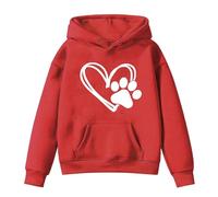 NZYIHAO New York Felpa con cappuccio per ragazze alla moda con lettere stampe, oversize, maglione con cappuccio, a maniche lunghe, con cappuccio, per bambini, 2-14 anni, #02 rosso., 11-12 Anni