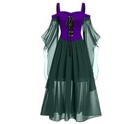 NZYIHAO Offerte del giorno di oggi, abito medievale, da donna, costume rinascimentale, maniche a tromba, stile gotico, retrò, Halloween, Carnevale, costume vintage medievale