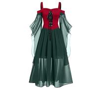 NZYIHAO Offerte del giorno di oggi, abito medievale, da donna, costume rinascimentale, maniche a tromba, stile gotico, retrò, Halloween, Carnevale, costume vintage medievale