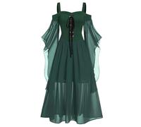 NZYIHAO Offerte del giorno di oggi, per Halloween, Carnevale, vestito da donna, anni '80, abbigliamento medievale, diavolo, vampiro, con spalle scoperte, maniche a farfalla, stile gotico vintage