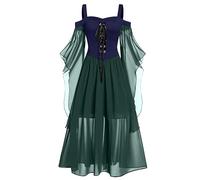 NZYIHAO Offerte del giorno di oggi, vestito medievale da donna, costume rinascimentale, maniche a tromba, stile gotico, retrò, Halloween, Carnevale, costume vintage