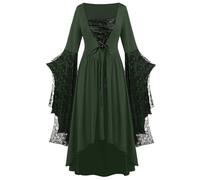 NZYIHAO Offerte lampo del giorno medievale, abbigliamento da donna, costume da rinascimento, vestito medievale con maniche a tromba, maxi abito per carnevale, Halloween, feste