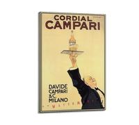 nzzmy Campari Cordial 1920 - Poster vintage su tela, decorazione artistica per camera da letto, 20 x 30 cm, con cornice
