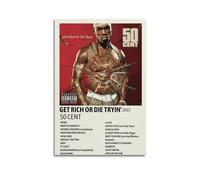 nzzmy Get Rich Or Die Tryin, poster artistico vintage, decorazione artistica per camera da letto, 40 x 60 cm, senza cornice