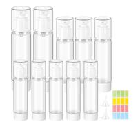 NZZVNZ 10 Contenitore Crema Pump, Dispenser Vuoto per Crema 30 ml/50 ml/100ml, Flaconi a pompa airless con Imbuto e Adesivi, Contenitore Cosmetico da Riempire, Dispenser per Lozioni da Viaggio