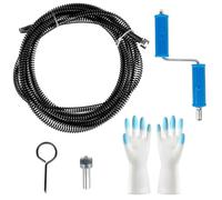 NZZVNZ Sonda Sturatubi 10mm*5m di spirale, 1 Adattatore Manuale e 1 Adattatore Elettrico, Spirale per la Pulizia dei Tubi, Sonda Stura Lavandini e Scarichi, Scarico a Spirale per la Pulizia