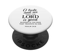 O Assaggia e vedi che il Signore è buono Salmo 34:8 Scrittura PopSockets PopGrip Adesivo