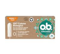 o.b. Assorbenti Interni Organic Super 100% Cotone Biologico, Assorbenti cotone certificato facili da applicare e rimuovere, Tamponi interni per flusso molto abbondante, 1 confezione da 16 tamponi