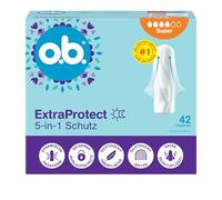 o.b. ExtraProtect 5 in 1 tamponi di protezione (1 x 42 pezzi) con ali di protezione extra per la migliore protezione da perdite e comfort
