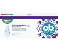 o.b. ExtraProtect Super Plus - Tamponi per giornate mestruali molto pesanti con tecnologia Dynamic Fit e ali di protezione extra per la massima protezione dalle perdite, confezione da 5 x 16