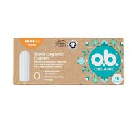 o.b. Assorbenti Interni Organic Super 100% Cottone Biologico, Assorbenti facili da applicare e rimuovere, Assorbenti cotone certificato per flusso molto abbondante, 1 confezione da 16 tamponi