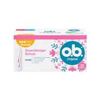 o.b. Originale normale (7 x 32 pezzi), tamponi per giorni medio-forti, con scanalature curve per una protezione affidabile e una sensazione di pulizia