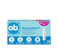 o.b. ProComfort Mini Assorbenti Interni 1 x 16 Tamponi | Tamponi interni per flusso più leggero, Protezione 4-in-1 dalle perdite, Senza profumo, Ginecologicamente testati