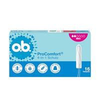 o.b. ProComfort mini tamponi di protezione 4 in 1 (6 x 16 pezzi) con punta extra delicata per un facile inserimento e protezione fino al 100% contro le perdite, ideali per lo sport e la vita