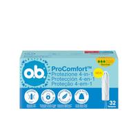 o.b. ProComfort Normal Assorbenti Interni per Mestruazioni, 32 Tamponi | Tamponi interni per flusso da medio a intenso, Protezione 4-in-1 dalle perdite, Senza profumo, Ginecologicamente testati