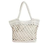 O Bag Borse Donna Non Originale Donna Tempo Libero Scavato Cintura In Tessuto Con Borsa Da Spiaggia In Borsa Tracolla Per Borse Nero Argento, bianco, Taglia unica