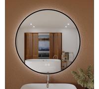 Ô Bain Specchio da Bagno Rotondo con Luce LED - 60 cm - Prodotto in Spagna - Sistema Antiappannamento - 3 Temperature di Colore - Intensità Regolabile