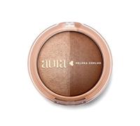 Aura by Helena Coelho Blush Duo Blush Tan-Tastic in polvere trucco donna | Alta pigmentazione, lucentezza satinata, effetto glow | bicolore con particelle glitter dorate 9g