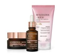 O Boticário Botik Resveratrol Set Kit con 3 prodotti | Crema detergente, siero viso e crema nutriente | Riduce al minimo gli effetti menopausa e perimenopausa | Idratazione collagene e minimizza le