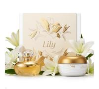O Boticário Lily Coffret Regalo Set Profumo e Cura della Pelle con 2 Prodotti in Scatola Beige | Lily Crema Idratante Corpo Profumata Satinato 250 g e Lily Profumo Eau de Parfum EDP 75 ml