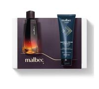 O Boticário Malbec X Coffret Regalo Set Profumo e Cura della Pelle con 2 Prodotti in Scatola Marrone per Uomo | Malbec X Profumo EDT 100 ml e Gel Doccia 250g
