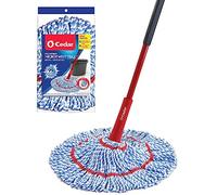 O-Cedar MicroTwist MAX - Mocio rotante in microfibra con 1 ricarica extra | con strizzatura a mani libere, testa extra large da 45,7 cm, sicuro su tutti i tipi di pavimento, rosso