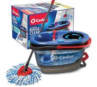 O-Cedar RinseClean Spin Mop Sistema di mocio e secchio, lava con acqua pulita, rimuove il 99% dei batteri