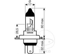 O compatibile con SRAM lampadina alogena H4 12V 60/55W ORIGINAL