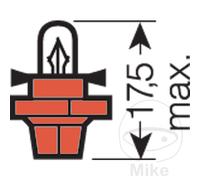 O compatibile con SRAM lampadina con base in plastica 12V 1.12W BX8.4D ORIGINAL