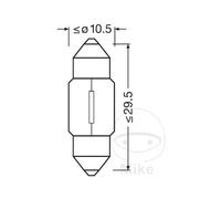 OSRAM ORIGINAL FESTOON - 10w - 12V - Lampadina extra - CONFEZIONE DA 2