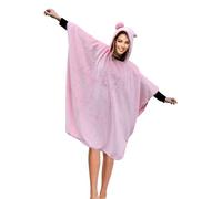 O³ Coperta con Cappuccio, Plaid con Maniche, Coperta indossabile in Pile, Felpa Oversize Bambini, Blanket Hoodie - Confortevole e Morbido - Perfetto per Le Notti Invernali sul Divano (Grande, Rosa)