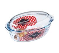 Ôcuisine 7541467 Oval in vetro borosilicato Forno 3L, silicone, trasparente, 3 litri