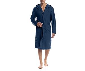 o-day Accappatoio Microfibra Uomo Donna Salvaspazio Unisex per Adulti con Cappuccio e Tasche Ideale per Viaggio Piscina Palestra Leggero Morbido (L, BLU)