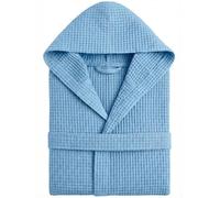 o-day Accappatoio Nido D'Ape Donna e Accappatoio Nido D'Ape Uomo in Cotone con Cappuccio Tasche e Cintura, Leggero e da Viaggio S-XXXL (IT, Testo, S, M, Regular, Regular, Celeste)