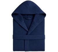 o-day Accappatoio Nido D'Ape Donna e Accappatoio Nido D'Ape Uomo in Cotone con Cappuccio Tasche e Cintura, Leggero e da Viaggio S-XXXL (IT, Testo, S, M, Regular, Regular, Blu Navy)