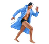 o-day Accappatoio Uomo nido d'ape e Accappatoio Donna nido d'ape 100% Cotone, Ultra-Leggero e Compatto, con Cappuccio e Cintura - Palestra, Piscina e Viaggio (IT, Testo, L, Regular, Regular, Celeste)