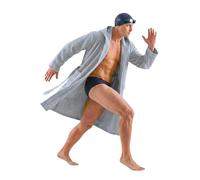 o-day Accappatoio Uomo nido d'ape e Accappatoio Donna nido d'ape 100% Cotone, Ultra-Leggero e Compatto, con Cappuccio e Cintura - Palestra, Piscina e Viaggio (IT, Testo, L, Regular, Regular, Grigio)